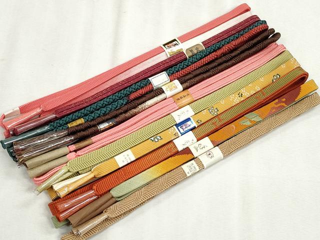 平和屋着物●和装小物　帯締め10本セット　高麗組　笹浪組　冠組　鴨川組　金糸　逸品　未使用　CABJ3897qe