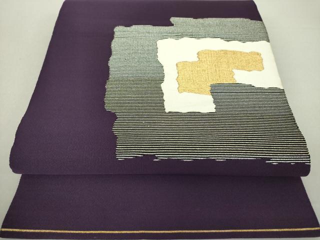 平和屋着物●爪掻き本綴れ　八寸名古屋帯　霞文　金銀糸　正絹　逸品　DAAV6192ps