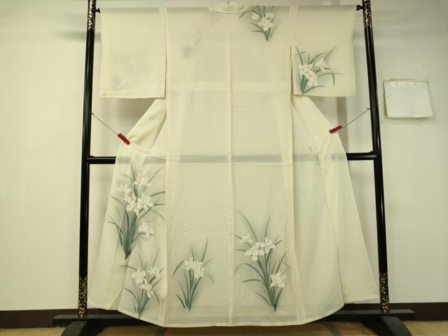 平和屋着物＊夏物 訪問着 絽 友禅 草花文 暈し染め 正絹 逸品 CAAV4645vp