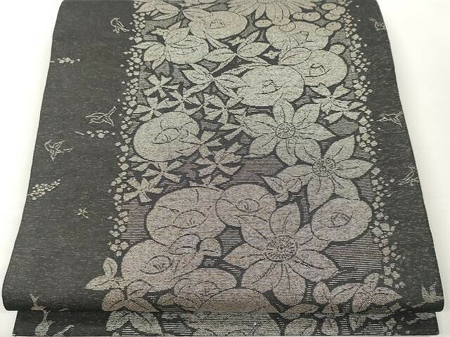 平和屋着物●「美しいキモノ」お馴染みのメーカー となみ織物 両面 全通柄袋帯 人間国宝 大場松魚の世界 芳苑 桃苑 総紗縫 CAAX0757yk