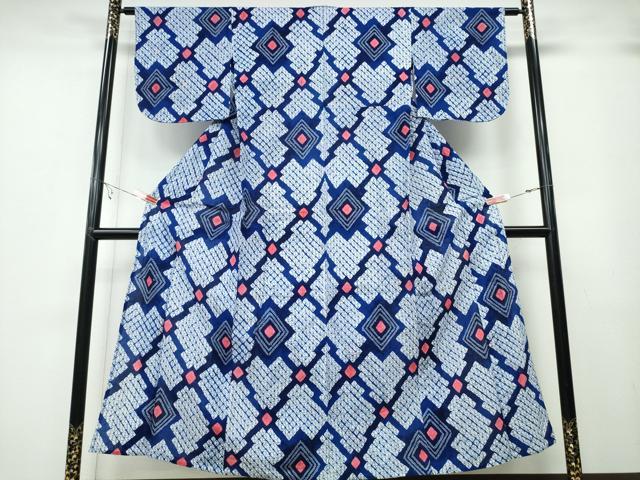 平和屋着物∴夏物　浴衣　有松鳴海絞り　松川菱　綿　逸品　CABB6402ng