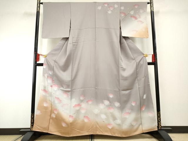 Kimono - 平和屋着物●井上公三　訪問着　シルクスクリーン　舞花文　暈し染め　金彩　正絹　逸品　未使用　AABF2024cs