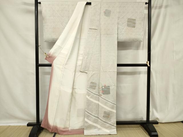 平和屋着物■訪問着　刺繍　草花文　金彩　正絹　逸品　CAAV4031in