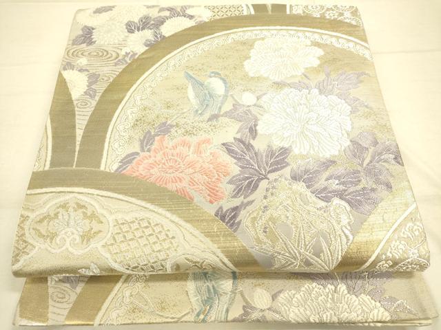 平和屋着物◎六通柄袋帯　唐織　青海波花文　金銀糸　正絹　逸品　DAAL3839cd