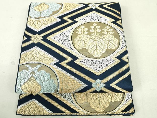 平和屋着物◎六通柄袋帯　松川菱花文　金銀糸　正絹　逸品　DAAU1818xg(4)