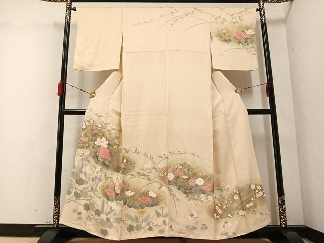 Uramono - 平和屋着物●訪問着　草花文　暈し染め　金彩　正絹　逸品　AABC3649ph