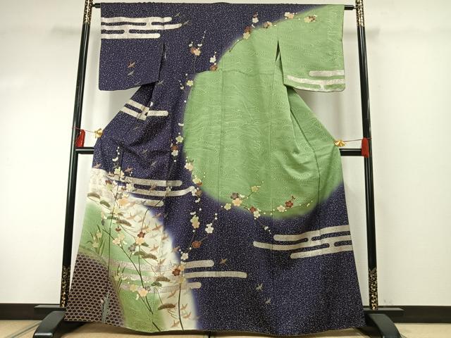 平和屋着物●訪問着　花鳥文　金銀彩　正絹　逸品　AABE1837fy