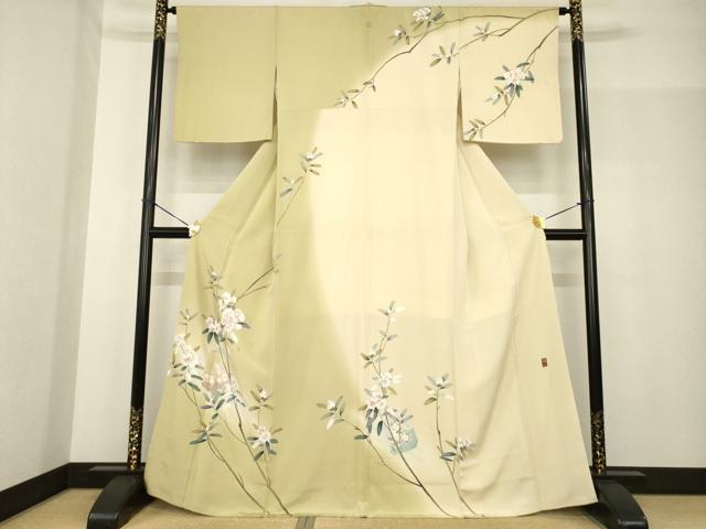 Rakuten - 平和屋着物●京友禅工芸作家　小宮山彌一　訪問着　枝花文　暈し染め　正絹　逸品　AABF8223ck