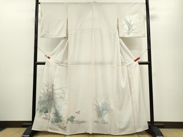 Rakuten - 平和屋着物＊夏物　訪問着　絽　草花文　暈し染め　金銀彩　正絹　逸品　CABB2159ze