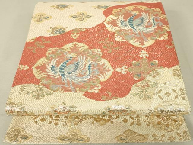 平和屋着物◎佐賀錦 六通柄袋帯 道長鳳凰花文 金糸 正絹 逸品 DAAL6323fc