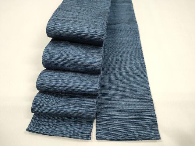 平和屋着物●男性 角帯 紬地 青藍色 正絹 逸品 DAAZ4156cm