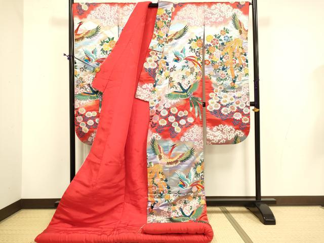 平和屋の平和屋本店●世界的ファッションデザイナー 山本寛斎 kansaiブランド 色打掛 お引きずり 和装 結婚式 婚礼 総刺繍 花鳥文 逸品 DABD6363du｜アングル2