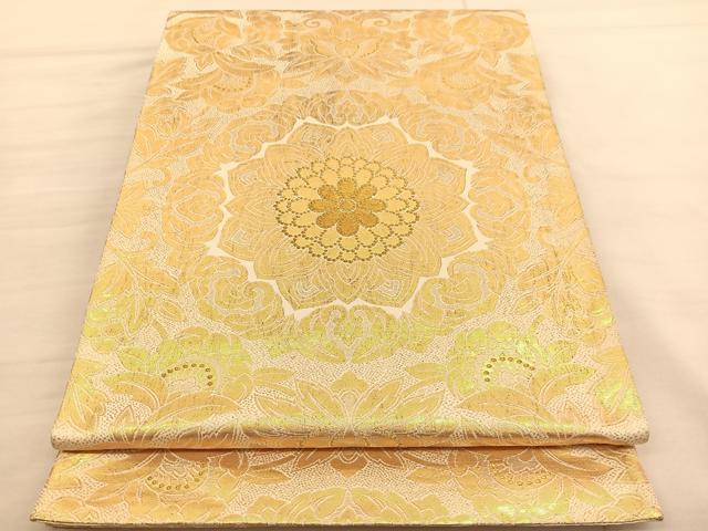 平和屋着物◎六通柄袋帯　飾花文　金糸　正絹　逸品　BAAV1723hv