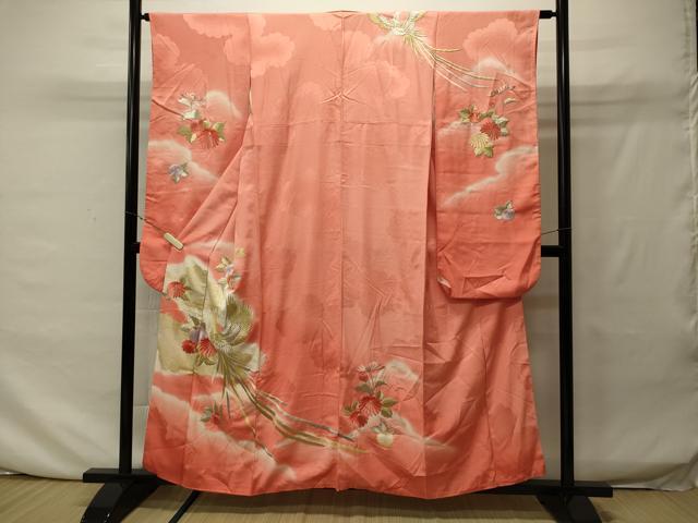 平和屋着物■豪華振袖 総刺繍 鳳凰雲取り草花文 暈し染め 金銀糸 正絹 逸品 CAAL1491ku