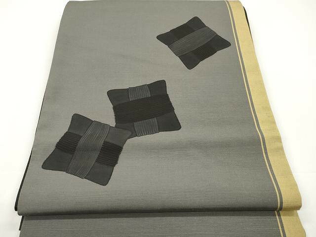 平和屋着物●染色作家　斉藤三才　太鼓柄袋帯　紬地　座布団　正絹　逸品　CAAX0795yk