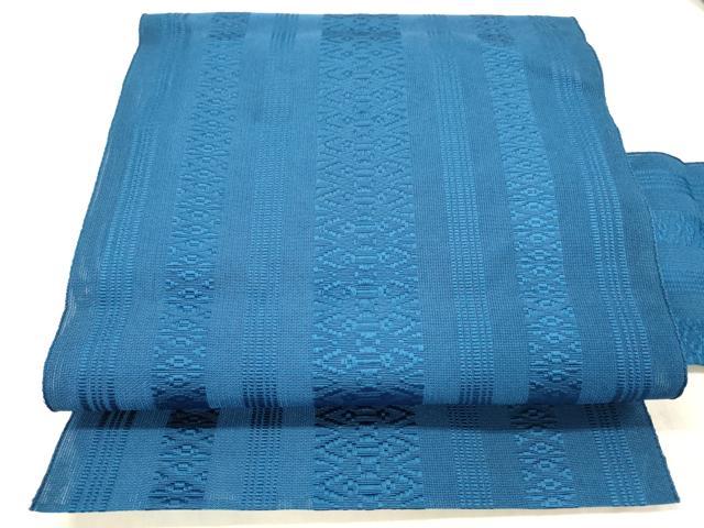 平和屋着物＊夏物　博多織　八寸名古屋帯　献上　紺瑠璃色　DABC8348cm