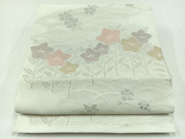 平和屋着物＊夏物　六通柄京袋帯　芝花文　金糸　AAAX7993jh
