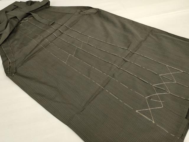 平和屋着物＊夏物　男性　行灯袴　縞　正絹　逸品　AABG7404jd