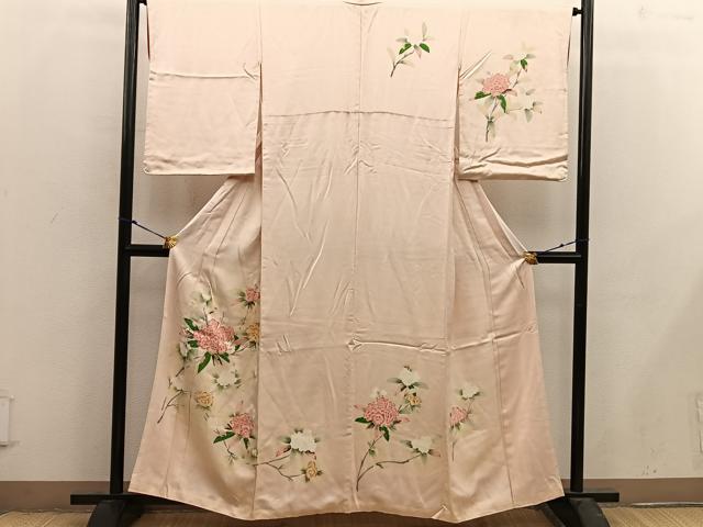 Kimono - 平和屋着物■訪問着　友禅　草花文　正絹　逸品　BAAX4516mz