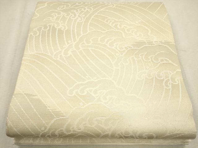 平和屋着物＊夏物　六通柄袋帯　立波文　金銀糸　正絹　逸品　CAAU4367eg