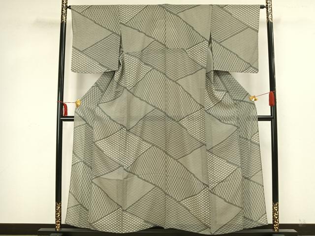 平和屋着物＊夏物　小紋　絽　切り嵌め文　正絹　逸品　AAAX5252fy