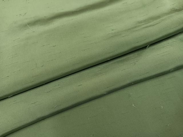 平和屋着物●上質な色無地　柳茶色　お召縮緬　正絹　逸品　AABC3652ph