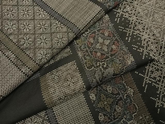 平和屋着物●本場大島紬　カタス7マルキ　吉祥花間道　やまと誂製　正絹　逸品　AABE1836fy