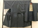 平和屋着物■男性 紬 アンサンブル 霞文 正絹 逸品 BAAO3577bs