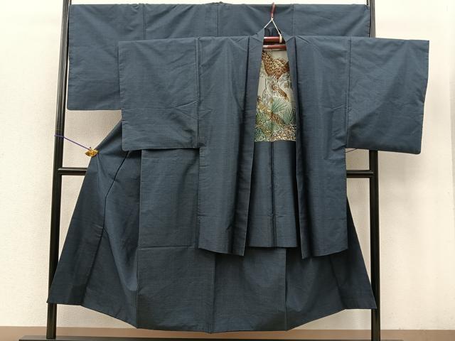 平和屋着物■男性 本場大島紬 アンサンブル 80亀甲 羽裏:鷹 正絹 逸品 BAAQ0083jr