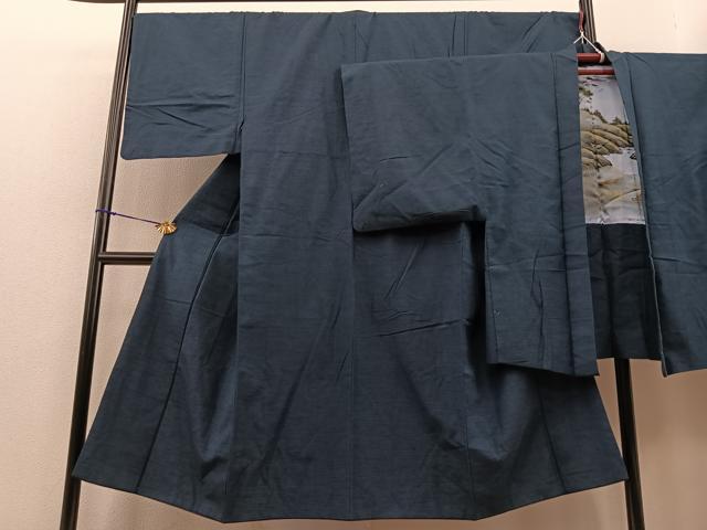 平和屋着物■男性 紬 アンサンブル 絣文様 正絹 逸品 BAAQ5228gt