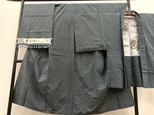 平和屋着物■男性 豊雲紬 アンサンブル 霞文 反端付き 正絹 逸品 BAAR0812hv 平和屋着物■男性 豊雲紬 アンサンブル 霞文 反端付き 正絹 逸品 BAAR0812hv