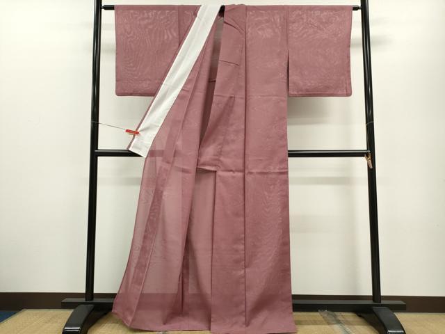 平和屋の平和屋着物＊夏物　色無地　流水紋紗 　退紅色　洗える着物　CABB2196ze｜アングル3