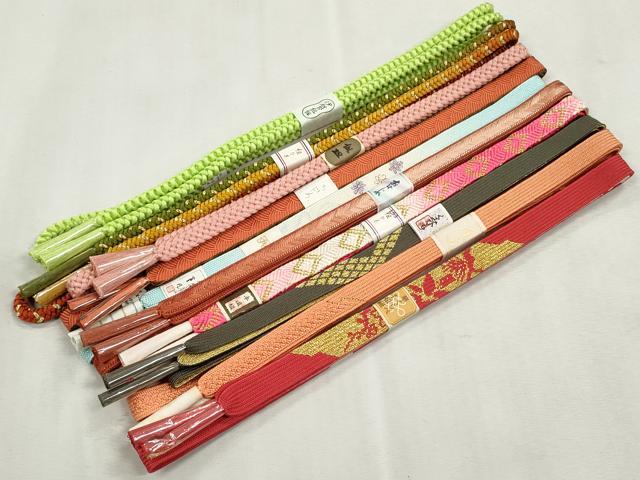 平和屋着物●和装小物　帯締め10本セット　高麗組　唐組　大和組　金糸　逸品　未使用　CABJ3909qe