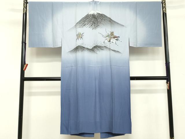 平和屋着物■男性　長襦袢　無双仕立て　風景文　金彩　正絹　逸品　DABC4686cd