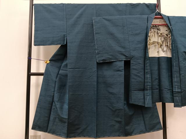 平和屋着物■男性 紬 アンサンブル 霞文 正絹 逸品 BAAO3031hv