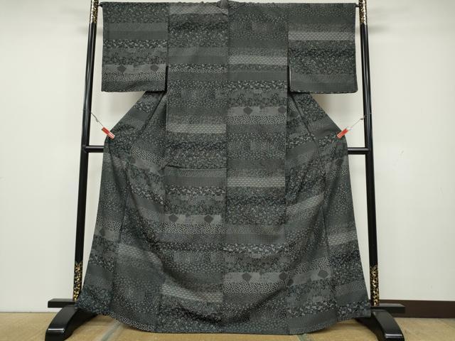平和屋着物●江戸小紋 百柄 黒地 正絹 逸品 CAAX4685ut