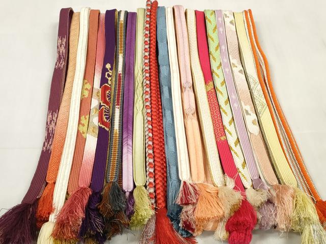 平和屋着物●和装小物　帯締め20本セット　高麗組　笹浪組　奈良組　鎌倉組　たこ足房　金銀糸　逸品　DABC1059zzz