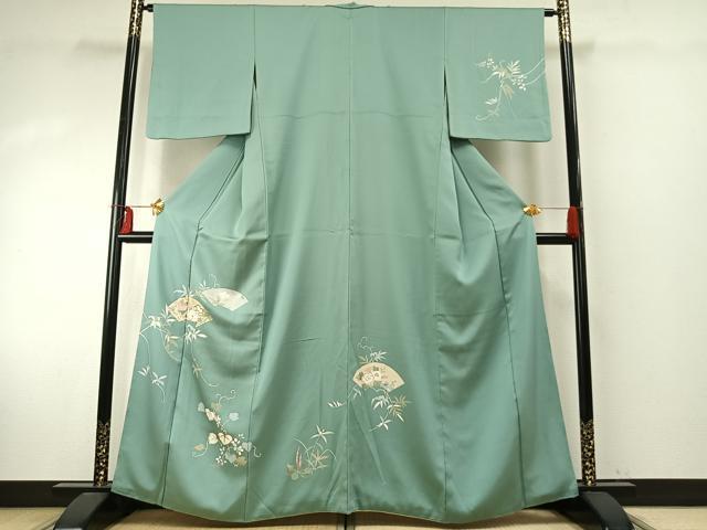 Rakuten - 平和屋着物●訪問着　蔦の葉地紙花文　金彩　正絹　逸品　AABE1848fy