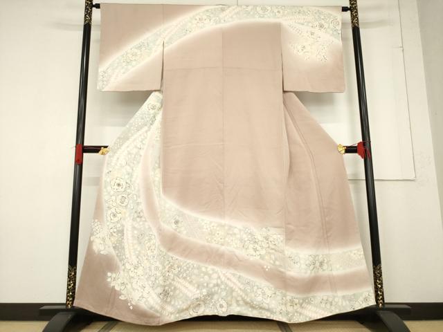 Full-Length Under-Kimono - 平和屋着物●訪問着　辻が花　舞花文　暈し染め　正絹　逸品　未使用　AABF1328ck