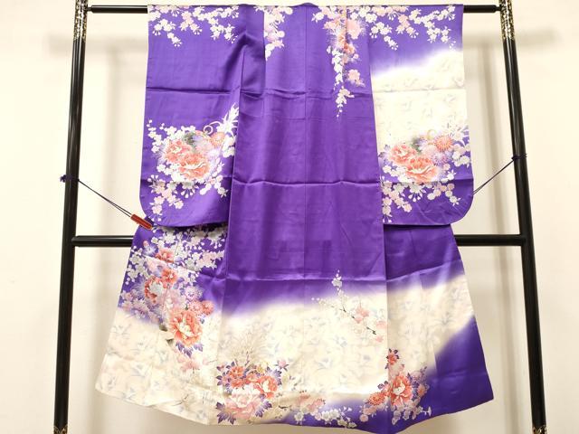 平和屋着物[]七五三　女の子　7歳　祝着　四つ身　駒刺繍　鈴花文　暈し染め　金彩　逸品　DAAY3505ma