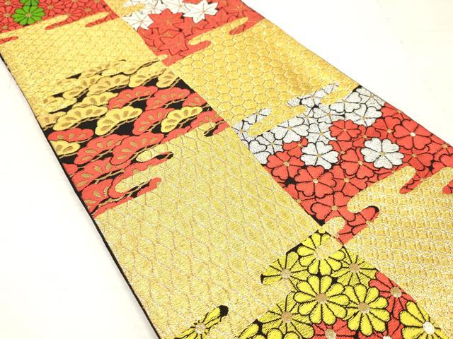 平和屋の平和屋着物∵子供　女の子　全通柄袋帯　エ霞楓菊松文　金銀糸　逸品　DAAY3511ma｜アングル2