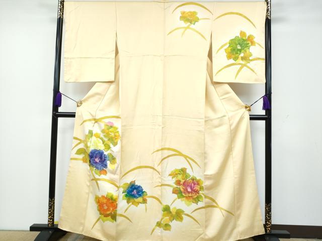 平和屋着物■訪問着 草花文 暈し染め 正絹 逸品 CAAQ4544fb