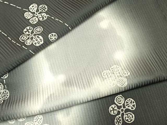 平和屋着物▽上質な小紋　単衣　雪輪花文　暈し染め　さが美扱い　正絹　逸品　AABE5656fy