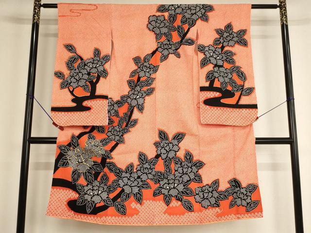 Rakuten - 平和屋着物[]七五三　女の子　7歳　祝着　四つ身　駒刺繍　牡丹文　AABF2374ja