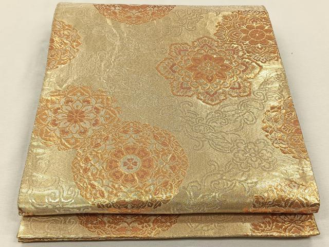 平和屋着物◎佐賀錦　六通柄袋帯　正倉院花唐草文　金糸　正絹　逸品　CAAL6510qv