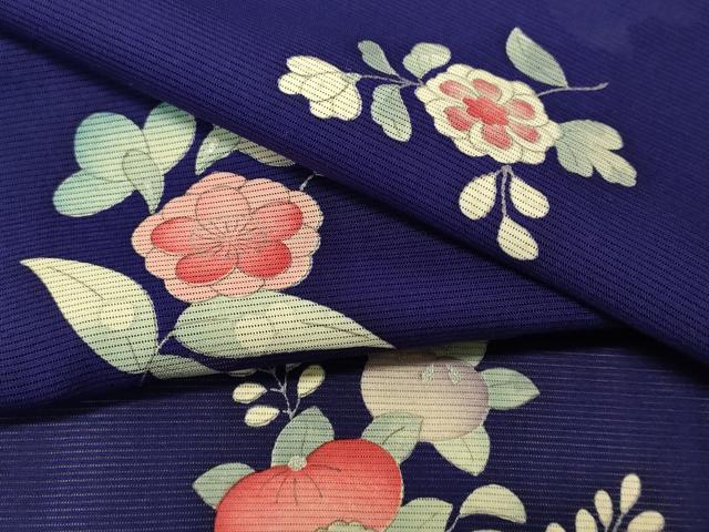 平和屋着物＊夏物　小紋　絽　草花文　正絹　逸品　CAAS0530vp