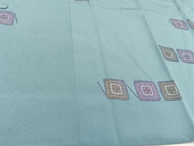 平和屋着物＃道行コート　幾何学花文　伊と幸　反端付き　正絹　逸品　CAAV5680id 3