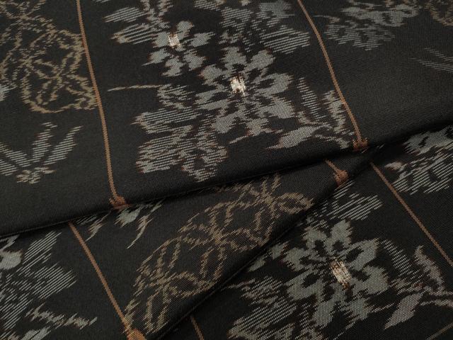 Full-Length Under-Kimono - 平和屋着物●上質な紬　市松草花文　正絹　逸品　CAAX4683ut