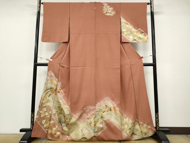 ■■■　サイズ　■■■ 身丈 165cm（肩から） 裄丈 64.5cm 袖丈 52cm　縫込み 3cm 袖幅 32.5cm 前幅 24cm 後幅 30cm 着物縫いこみ 内揚げ 2.5cm 裄 お袖側 約2cm　身頃側 約1cm ■■■　商...