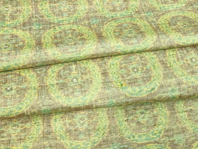 平和屋着物▽上質な紬　単衣　舞花文　正絹　逸品　DAAV9640sf